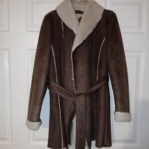 Kenneth Cole Suede Shearling Coat